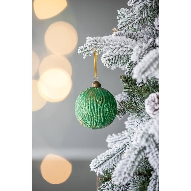 D3.9" Glass Decorative Hanging Ball Christmas Tree Ornaments - Green