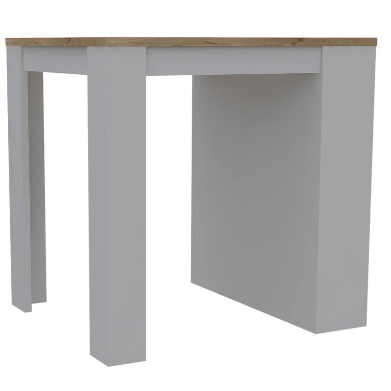 Danna Kitchen Counter Dining Table ,Two Legs, Three Side Shelves