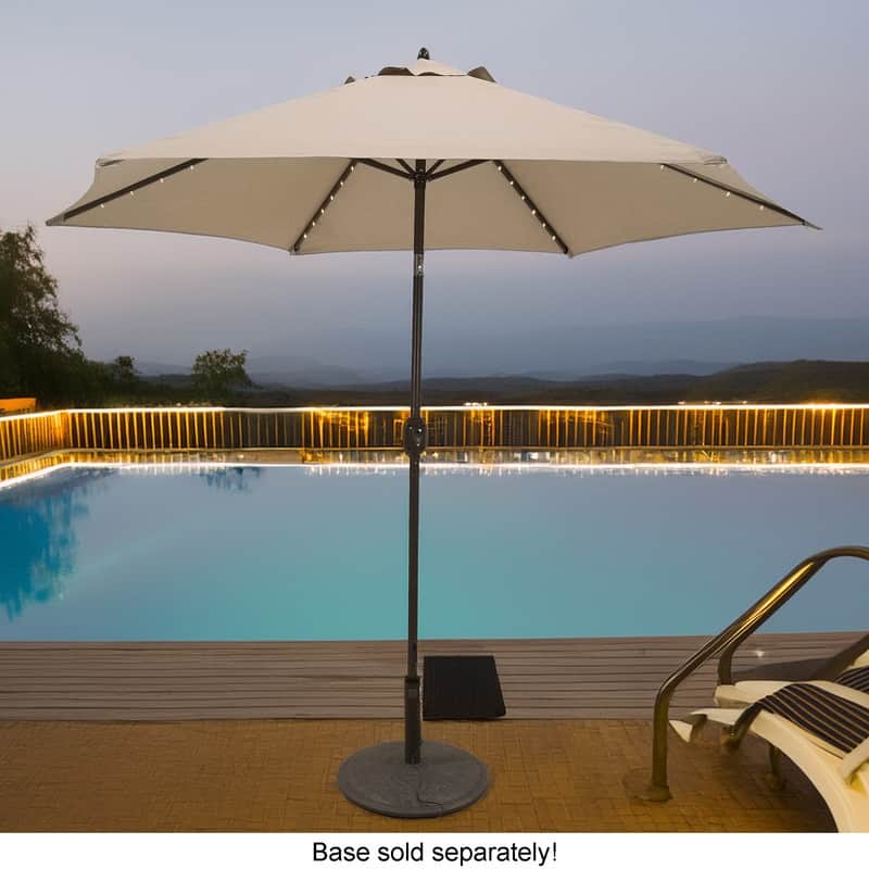 Tropishade 9ft Alum Bronze, Lighted Umbrella with Beige Poly cover