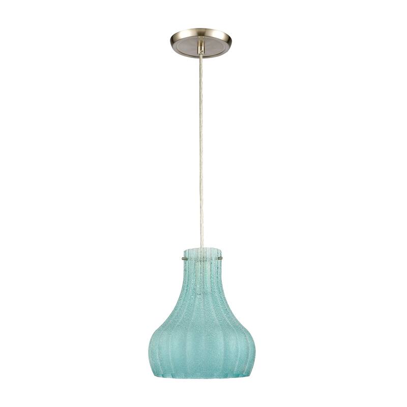 Elk Home Coastal Scallop Satin Nickel With Scavo Glass 1 Light Pendant