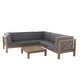 preview thumbnail 41 of 52, Brava Acacia Wood Sectional Sofa and Coffee Table Set by Christopher Knight Home