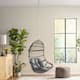 Richards Outdoor/Indoor Wicker Hanging Chair (No Stand) by Christopher Knight Home - Gray + Dark Gray