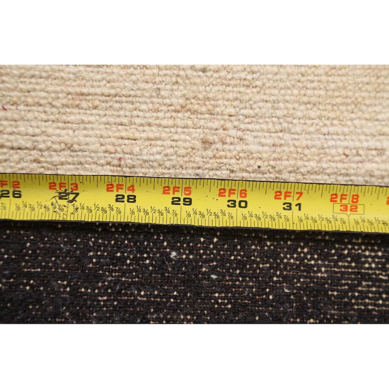 Contemporary Gabbeh Kashkoli Wool Area Rug Hand-knotted Striped Carpet - 2'2" x 3'0"