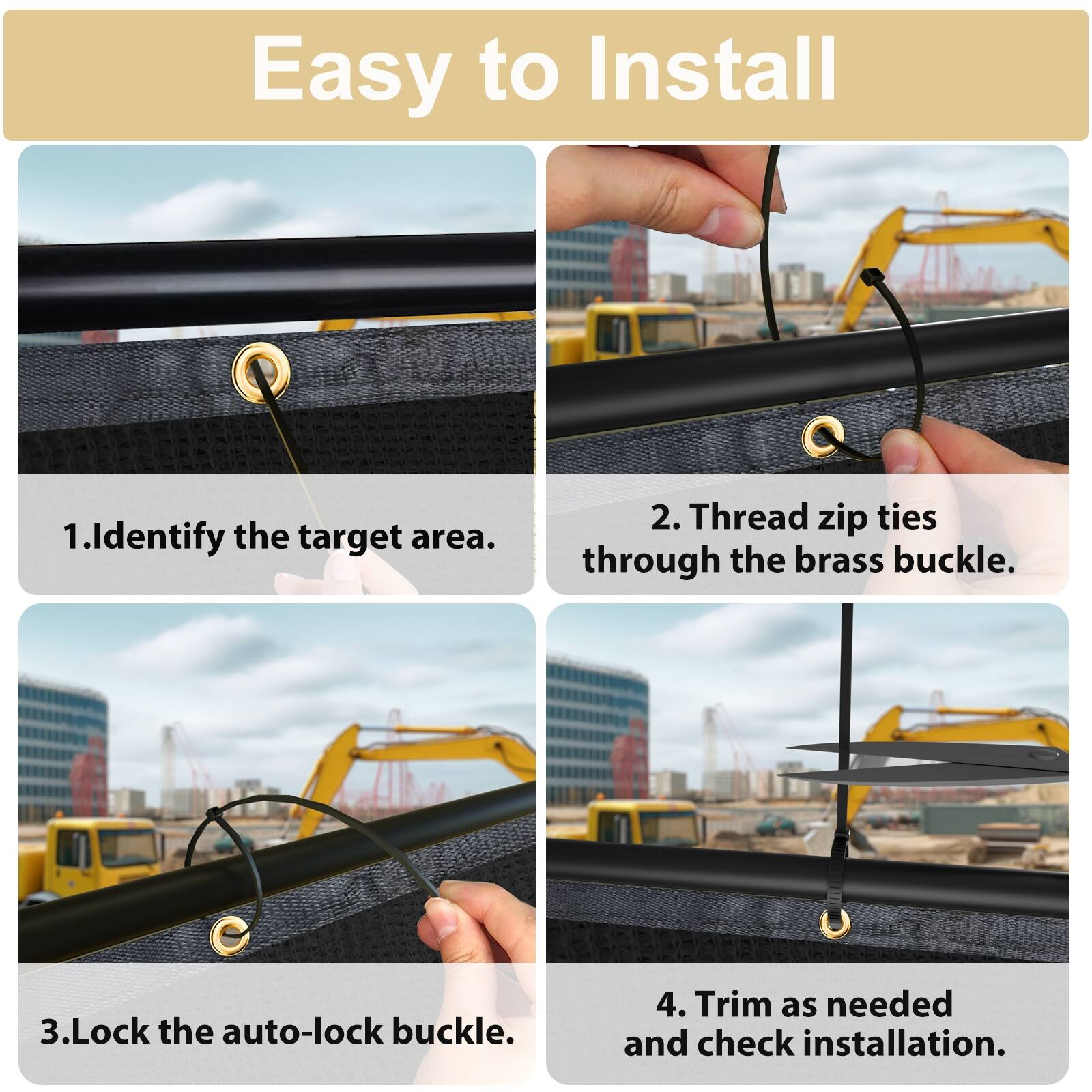 Artpuch Black Fence Privacy Screen Windscreen Shade Fabric Cloth HDPE