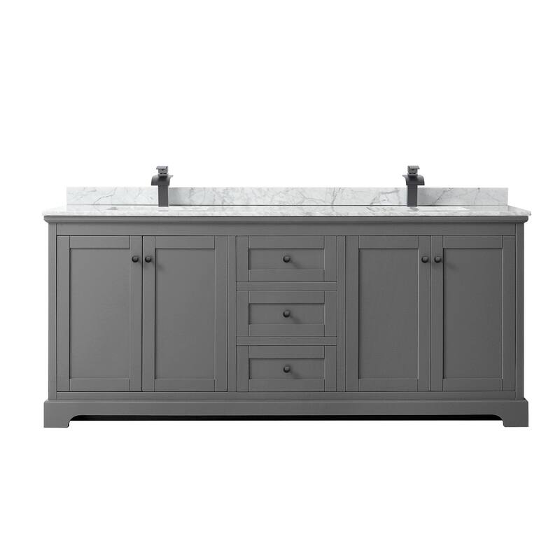 Wyndham Collection Avery 80" Free Standing Double Basin Vanity Set