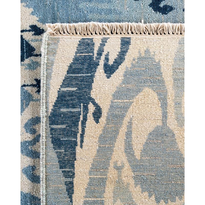 Ikat One-of-a-Kind Hand-Knotted Area Rug, Blue - 8' 0" x 10' 4"