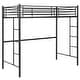 preview thumbnail 1 of 7, Gymax Twin Metal Loft Bed Frame w/ 2 Ladders Full-length Guardrail Black - Twin