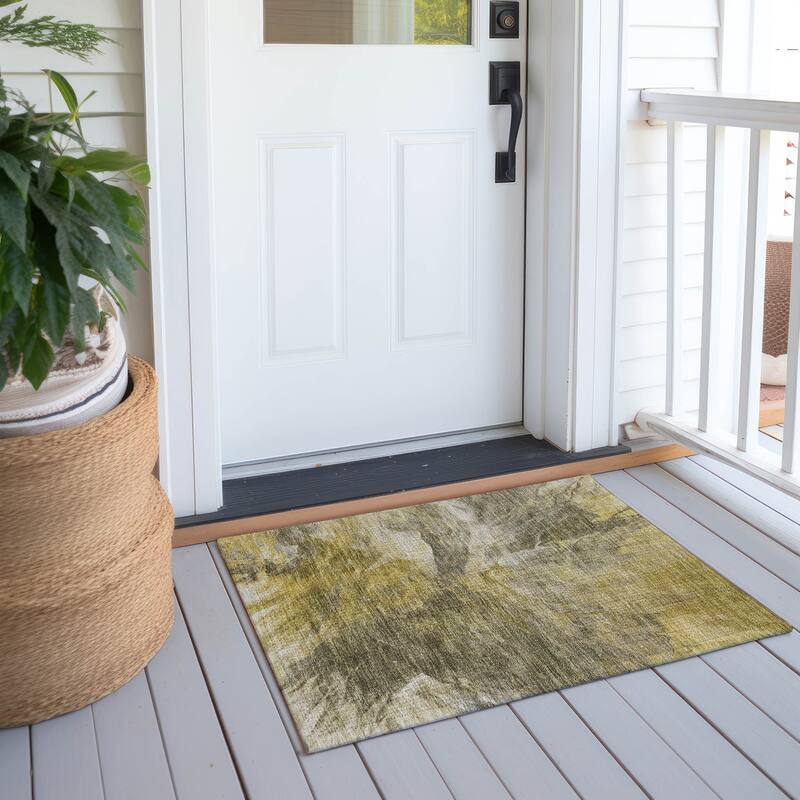Machine Washable Indoor/ Outdoor Chantille Contemporary Splash Rug