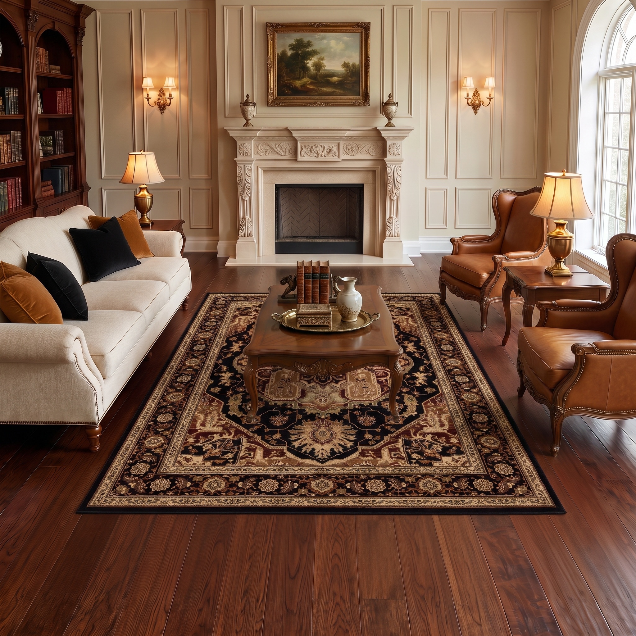 MDA Rugs Izmir Collection Beige/Brown Transitional Floral/Botanical Area Rug