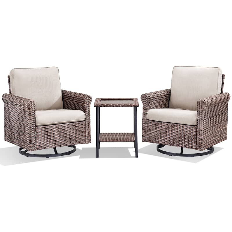 Pocassy Outdoor Sofa Swivel Chairs Patio Chair Funiture Set