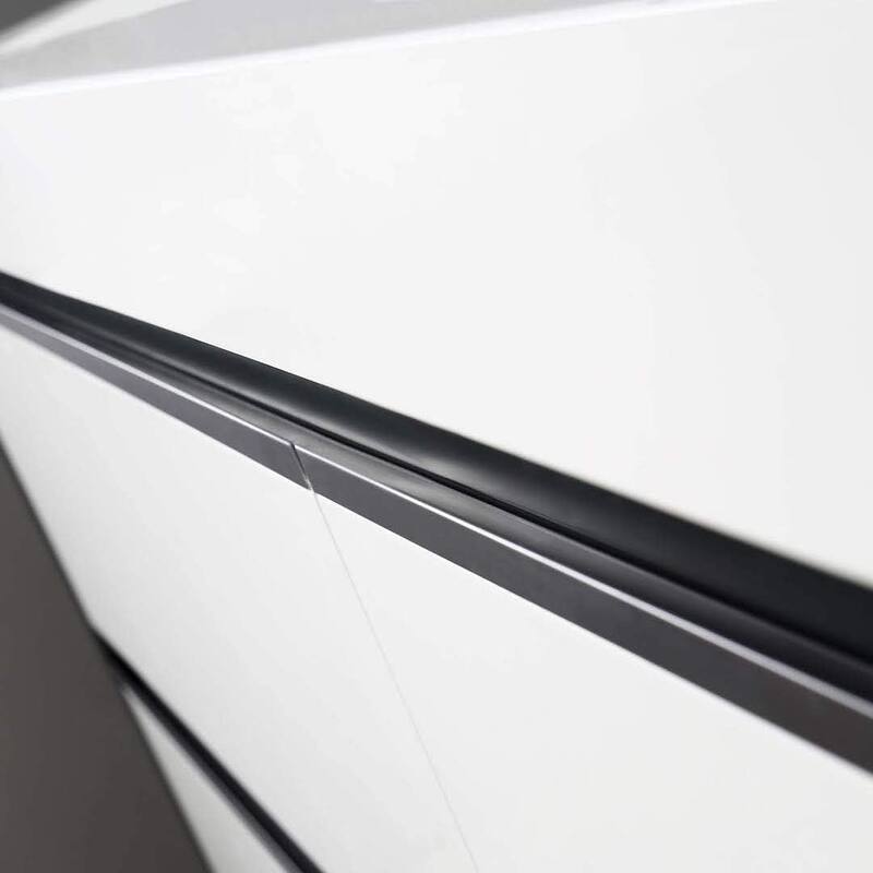 Blossom Glossy White & Grey Wall-Mounted Bathroom Vanity with Sink Set