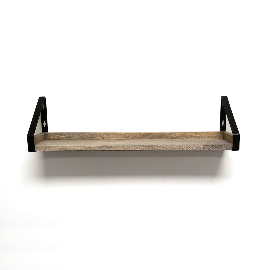 Driftwood/ Metal Real Wood Rustic Iron Bracket Ledge