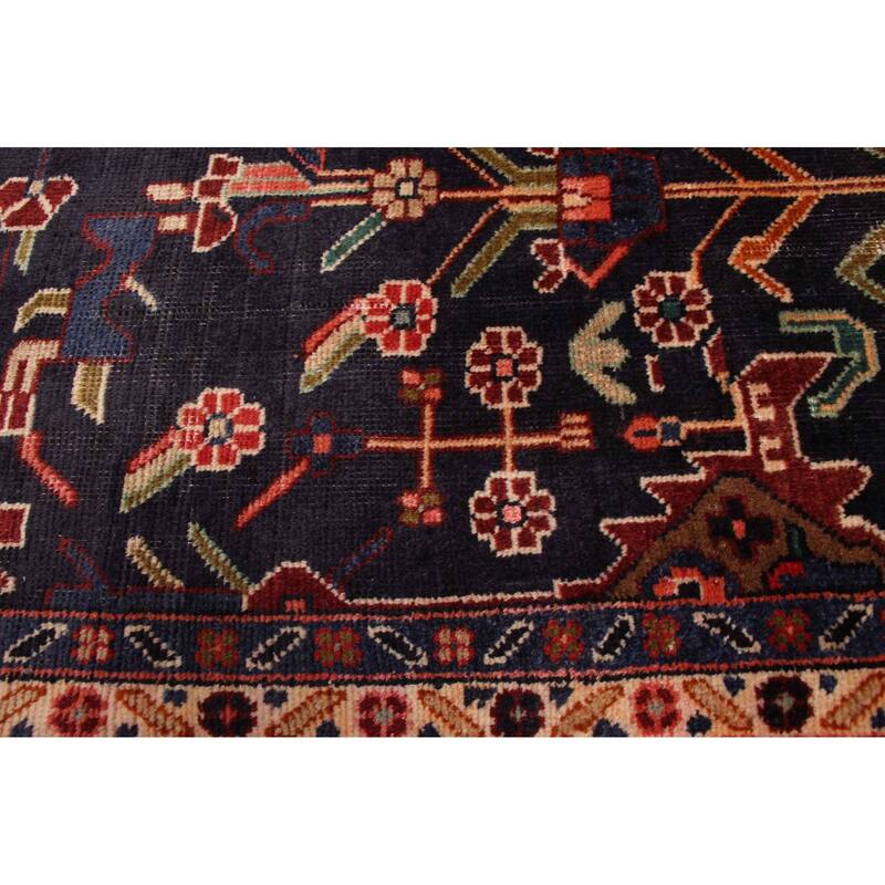 ECARPETGALLERY Hand-knotted Andelz Dark Navy Wool Rug - 4'5 x 9'0