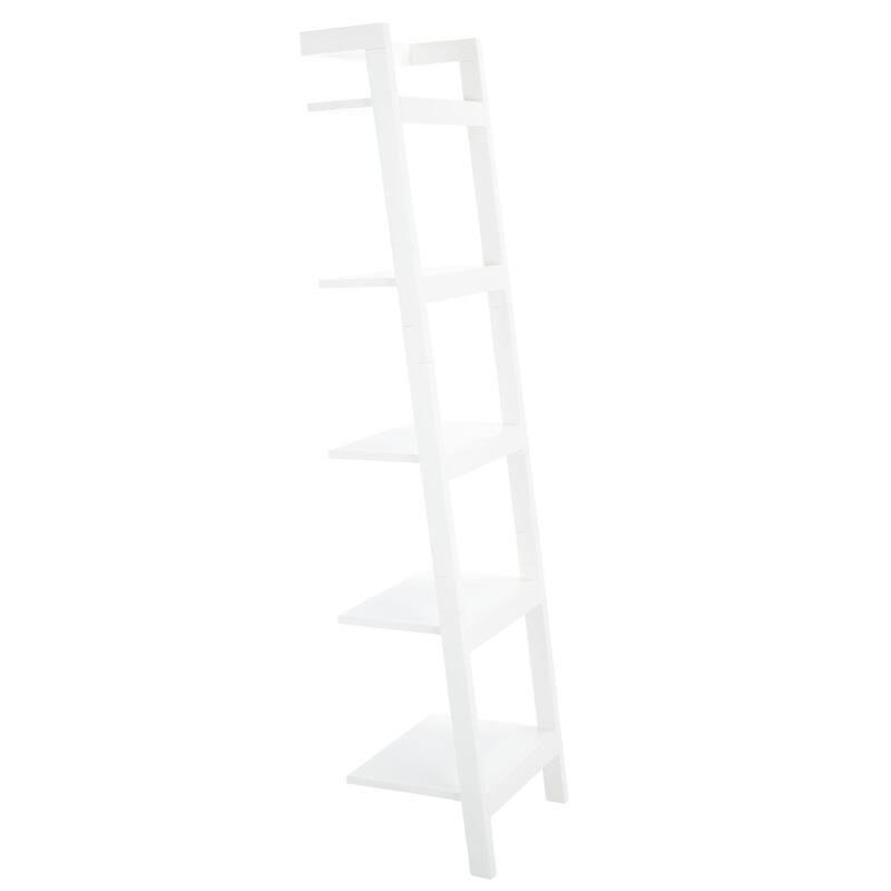 SAFAVIEH Sigrun Natural/Charcoal 5-Tier Leaning Etagere - 18.1" W x 11" L x 72.4" H - 18Wx11Dx72H