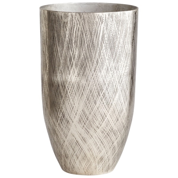 Cyan Design 09830 Katerina 13-1/4" Diameter Aluminum Vase - Antique Silver