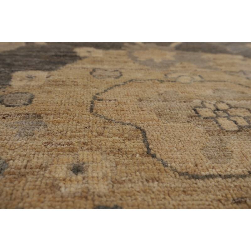 Oushak Turkish Area Rug Hand-Knotted Grey Transitional Wool Carpet - 8'10"x 11'7"