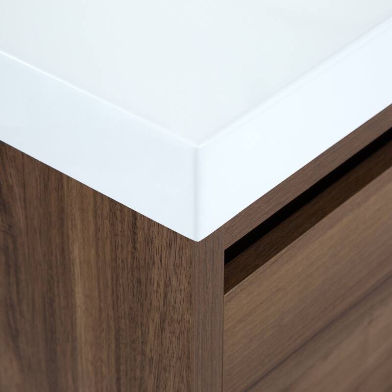 Kelby 48.5" Floating Bathroom Vanity With Cabinet, 2 Drawers, and White Sink Top