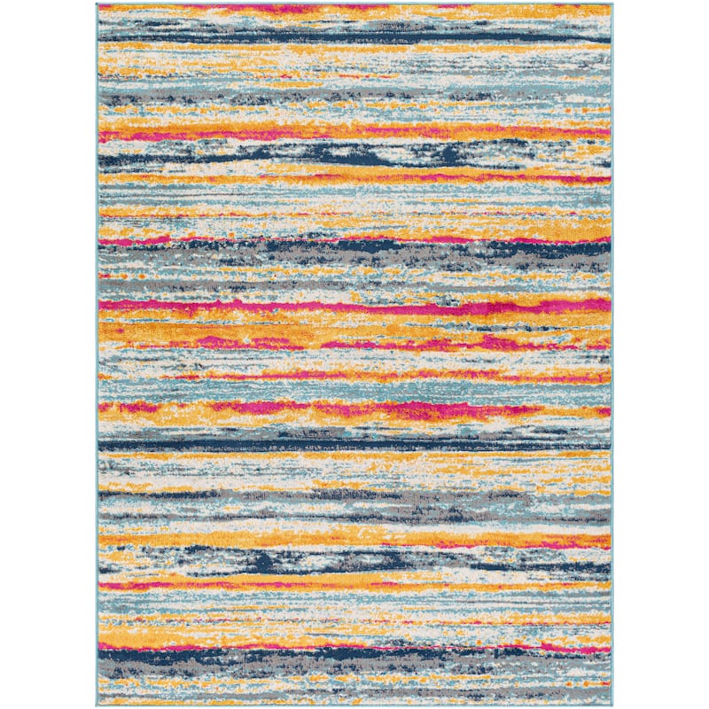 The Curated Nomad Bevers Vibrant Striped Area Rug