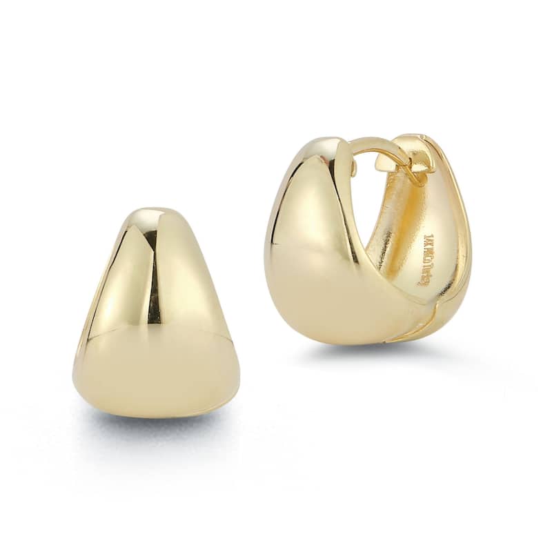 Soleil 14K Gold Bold Wide Huggie Hoop Earrings