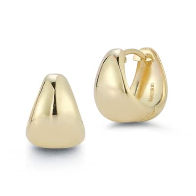 Soleil 14K Gold Bold Wide Huggie Hoop Earrings
