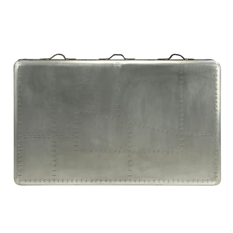 3 Drawers Coffee Table with Metal Base in Aluminum