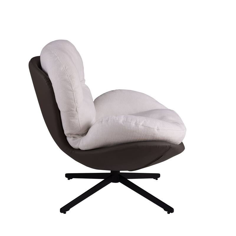 Modern Chenille 360° Swivel Office Chair with Metal Base Frame