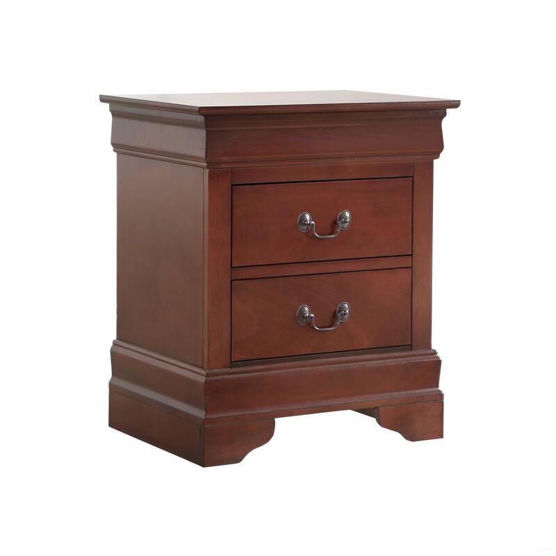 Cherry Traditional Nightstand with Two Drawers