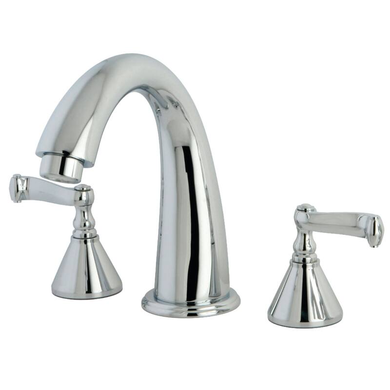 Kingston Brass Widespread Deck Mounted Roman Tub Filler with Metal - Polished Chrome