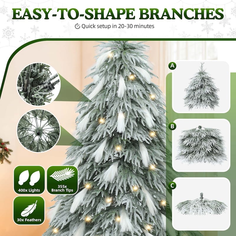 6.5ft Pre-Lit Artificial Spruce Christmas Tree