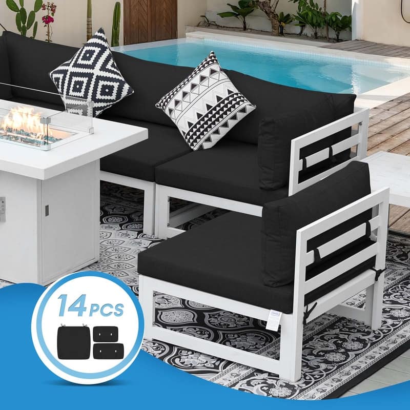 FINCATI 28" × 28" Outdoor Cushion Cover, Sofa Cushion Replacement Slipcover, Patio Seat Cover 28 Inches (COVER ONLY!)