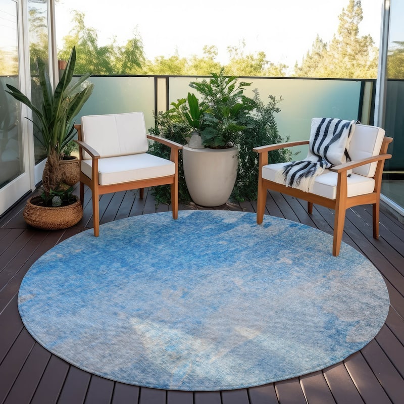 Alto Contemporary Abstract Weather Resistant Timeless Fusion Outdoor Rug