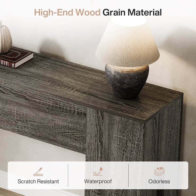 71-Inch Long Console Table for Entryway, Living Room, Rustic Brown - 70.86" L x 13.78" W x 32.3" H
