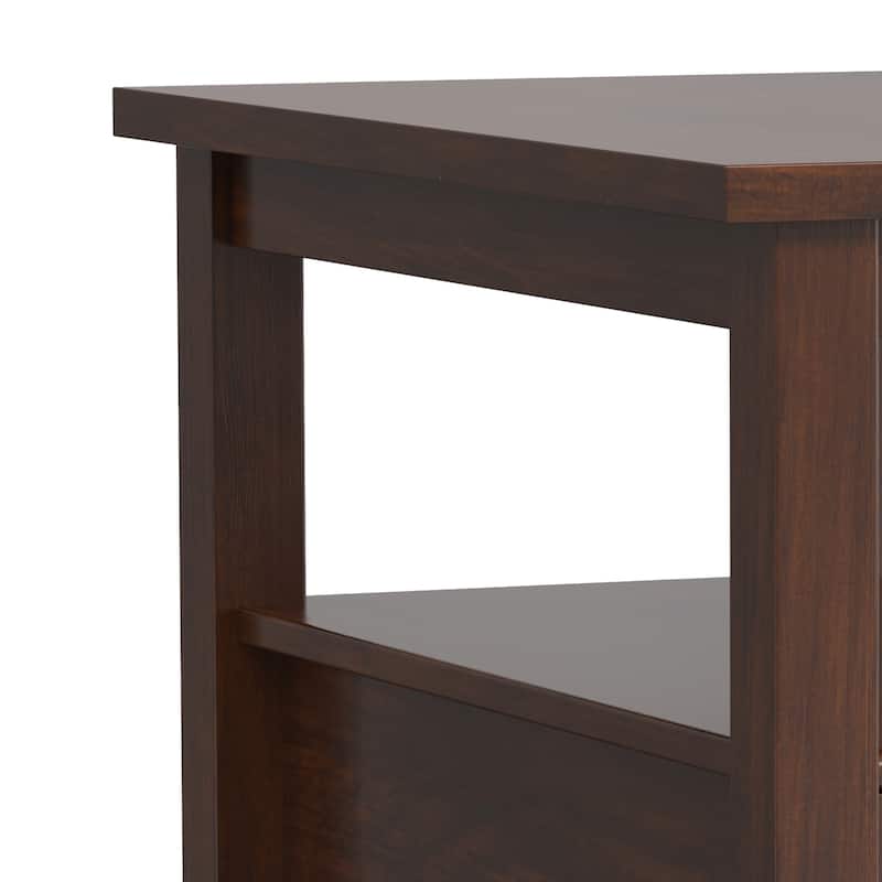 WYNDENHALL Norfolk SOLID WOOD 14 inch Wide Rectangle Transitional Narrow Side Table - 14 Inches wide