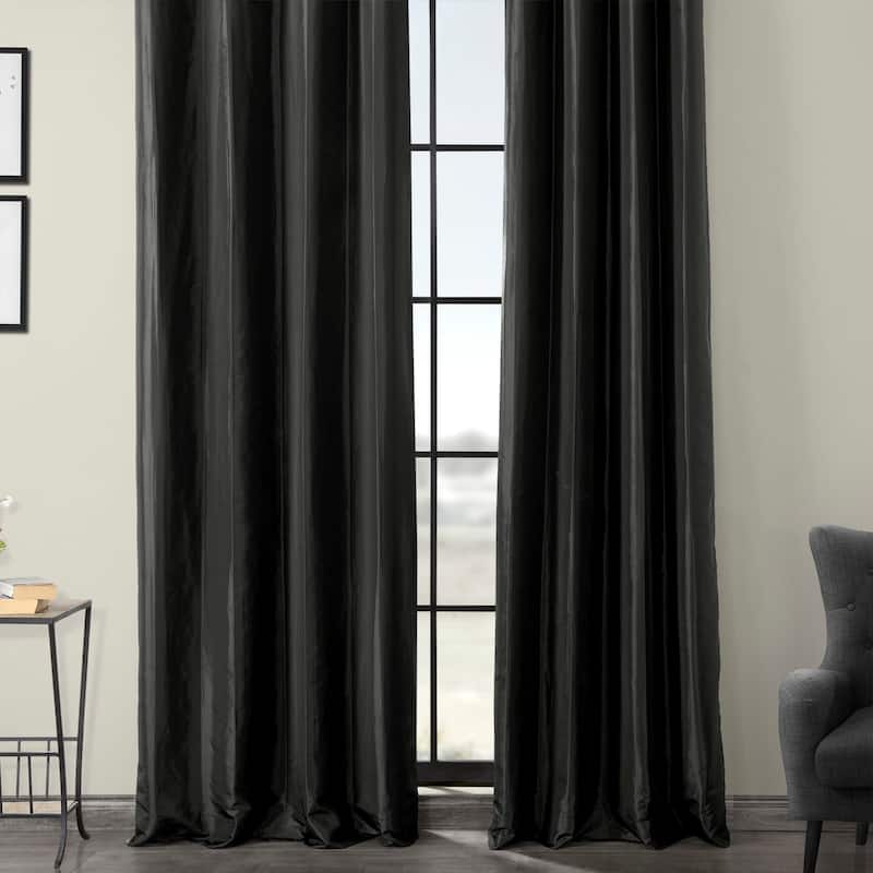 Exclusive Fabrics Blackout Faux Silk Taffeta 120-inch Curtain (1 Panel)