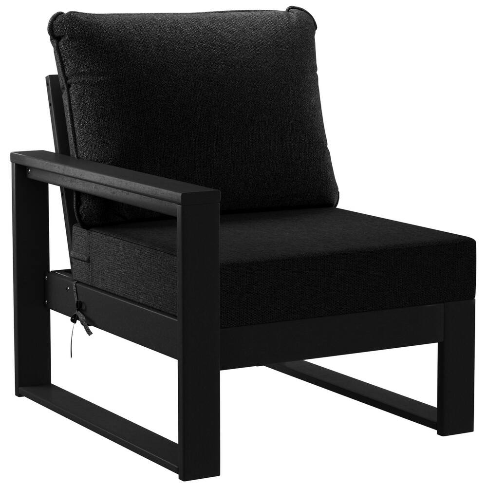 Endless Patio Deep Seating Left Arm Chair with Black Frame