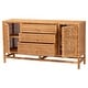 preview thumbnail 3 of 22, Vivan Natural Rattan Storage Cabinet - 3-Drawer Handwoven Wicker Accent Cabinet with Interior Shelving and Elevated Base