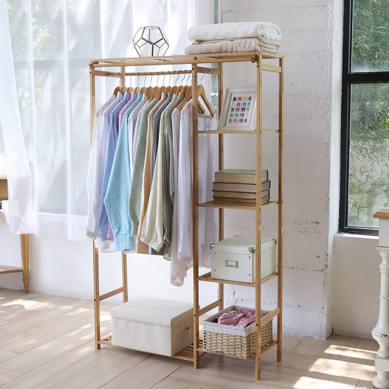 Free-standing Garment Rack Closet Organizer Coat Hanging Stand