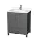 Option Dark Gray, Chrome Trim, White Quartz Top