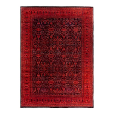 Contemporary Overdyed Wool Hand Knotted Area Rug - 10' 1" x 14' 0"
