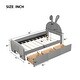 preview thumbnail 16 of 20, Velvet Rabbit-Shaped Twin Size Platform Bed with Drawers and Bed-End Storage Pocket