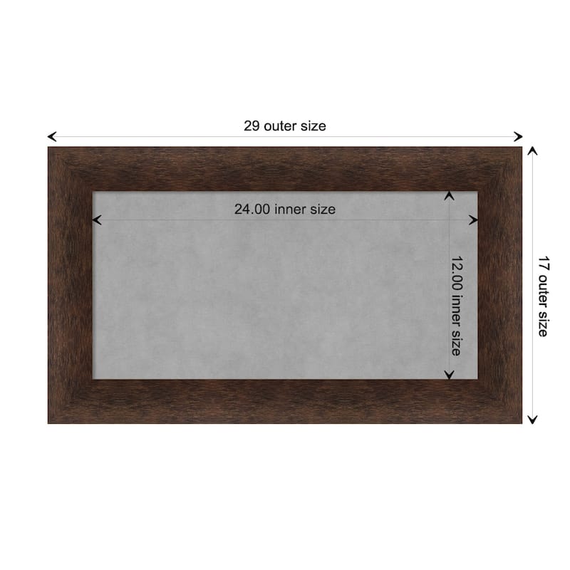 Amanti Art Warm Walnut Framed Magnetic Board - Board Size 24x12