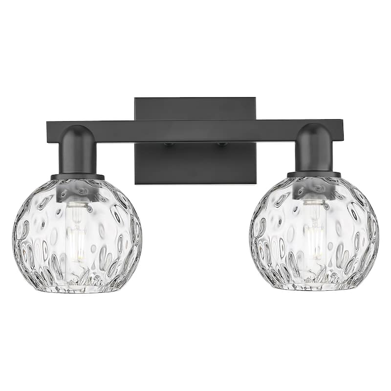 Innovations Lighting 716-2W-10-17 Athens Water Glass Vanity Athens - Matte Black / Clear Water Glass