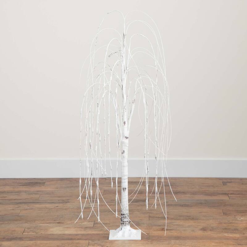 Pre-Lit Weeping Willow Artificial Christmas Tree - 4' - Warm White LED Lights