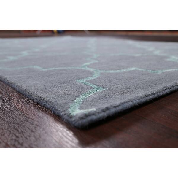 Hand Tufted Wool Silk Modern Trellis Oriental Area Rug Foyer Carpet 4 0 X 6 0 On Sale Overstock 31717313