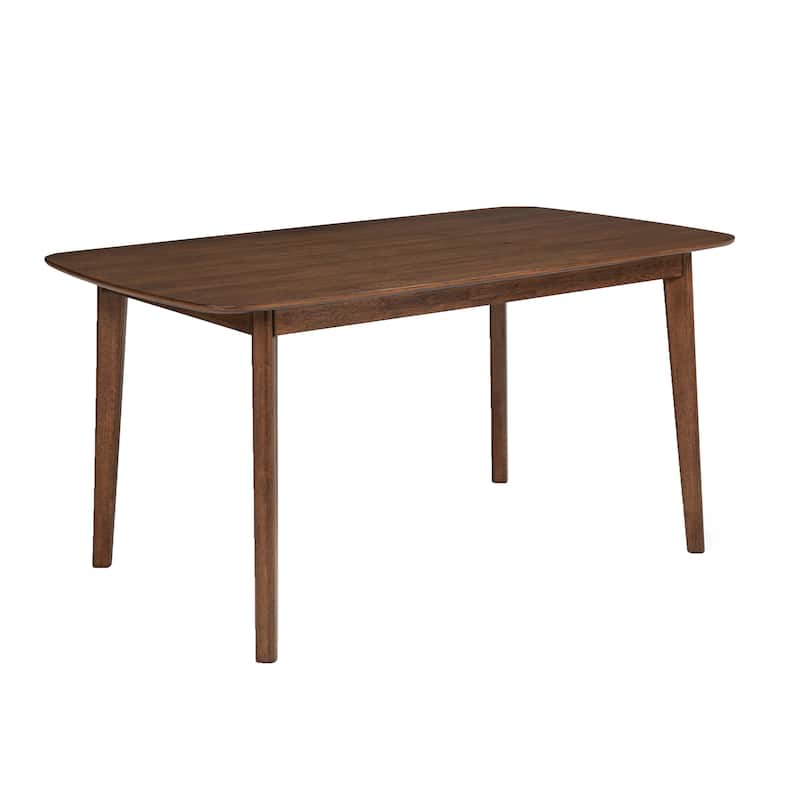 Lexy Rectangular Dining Table, Angled Legs, Walnut Solid Wood, 71 Inch - Walnut Brown