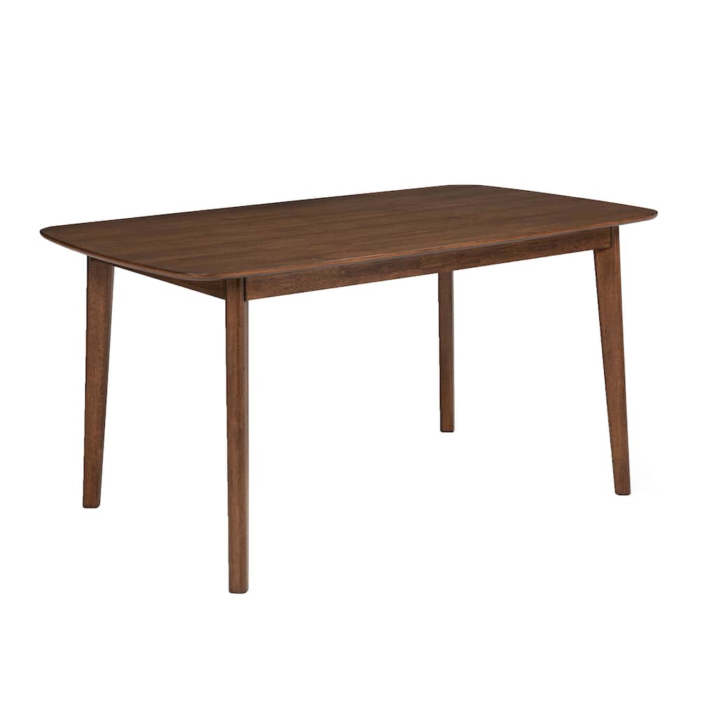 Lexy Rectangular Dining Table, Angled Legs, Walnut Solid Wood, 71 Inch - Walnut Brown