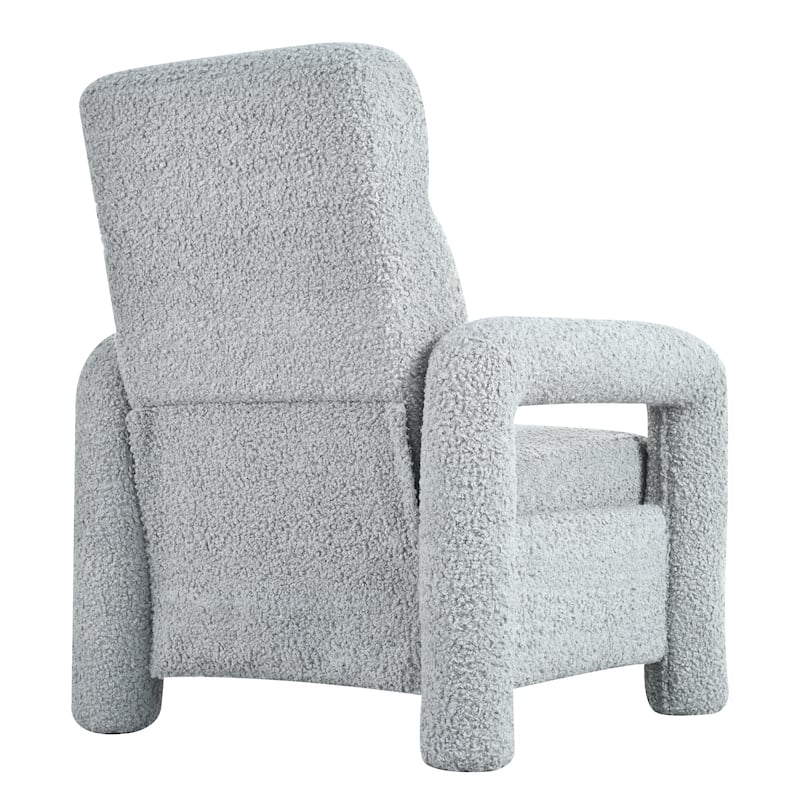 31.25" Push Back Recliner Armchair Upholstered Recliner Chair Single Sofa with Adjustable Backrest for Living Room, Light Grey