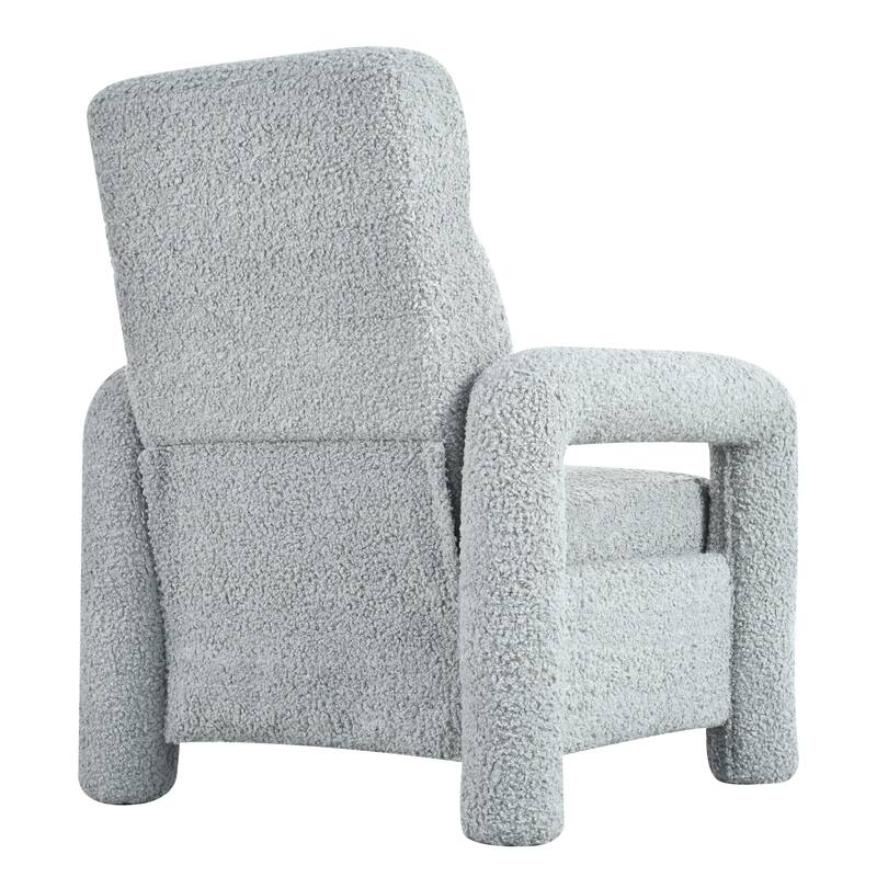 Push Back Recliner Armchair, 31.25" Teddy Upholstered Single Sofa Chair with 3-Position Adjustable Backrest for Living Room