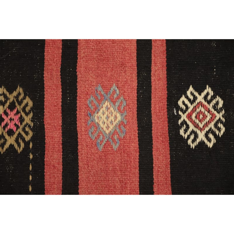 Hand Woven Oriental 100% Wool Carpet Southwestern Tribal Multi-Colored Kilim Area Rug - 9' 8'' X 5' 10''