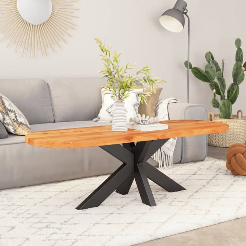 vidaXL Table Top Replacement Coffee Dining Room Furniture Oval Solid Wood